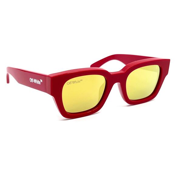 New,  OFF-WHITE Sunglasses OERI018 2576 51/22/145 Red Squared Frame Af Zurich - Picture 1 of 14